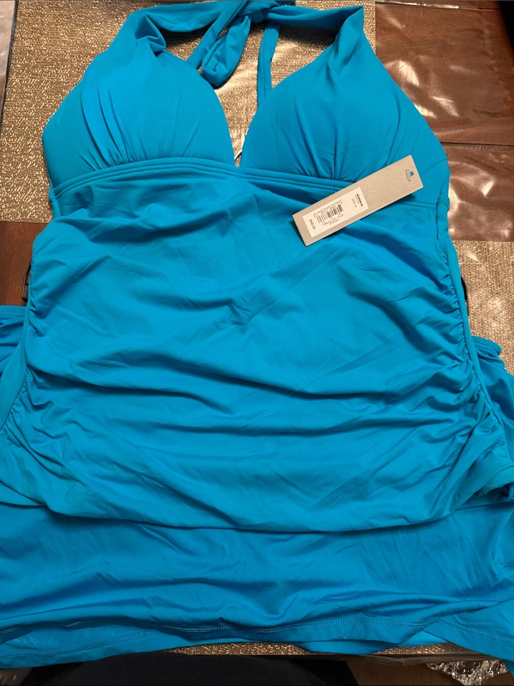 Turquoise Two-Piece Swim Set - Tankini & Skirt